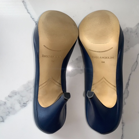 Classic navy blue platform heels - Picture 4 of 5